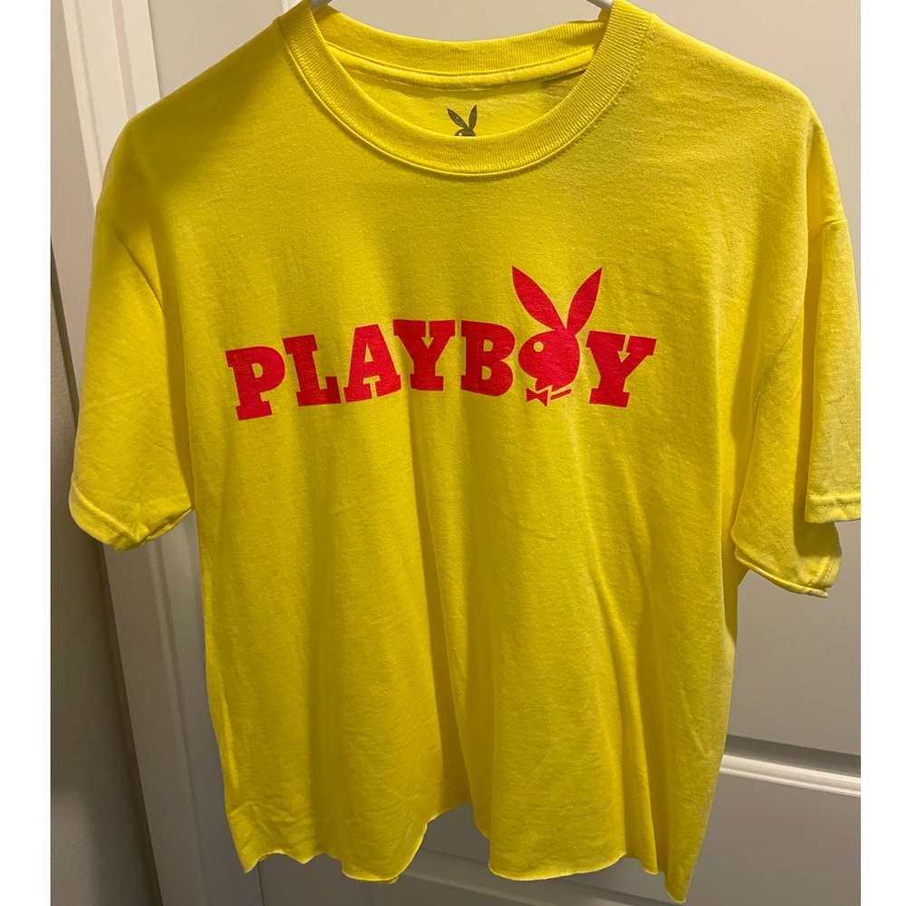 Playboy 2020 enterprise yellow / hot pink crop top